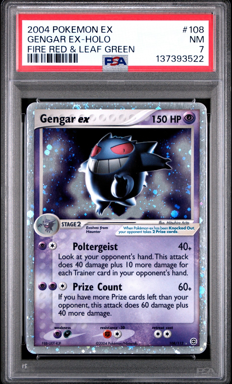 2004 Pokemon Ex Fire Red & Leaf Green #108 Gengar Ex Fire Red & Leaf Green PSA 7