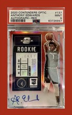 2020 Contenders Optic Anthony Edwards #137 Autograph Red PSA 9 RC Auto /149