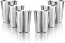 6 Pack 8 oz Stainless Steel Kids Cups, Children's 6 Count Pack of 1 , Silver