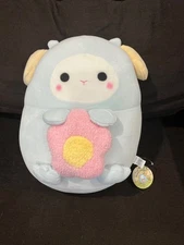 Takashoji Blue Sheep Flower Plush 14" Rare Ram Fluffy Pink Stuffed Animal NWT 
