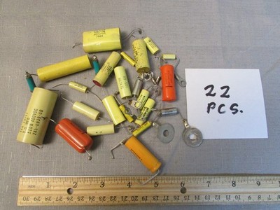 (22) Assorted Mallory Sprague Atom Orange Drop F-Dyne Capacitors