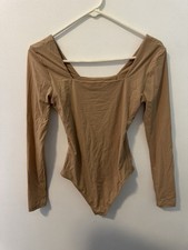 Quince Tan Long Sleeve Top Size Small