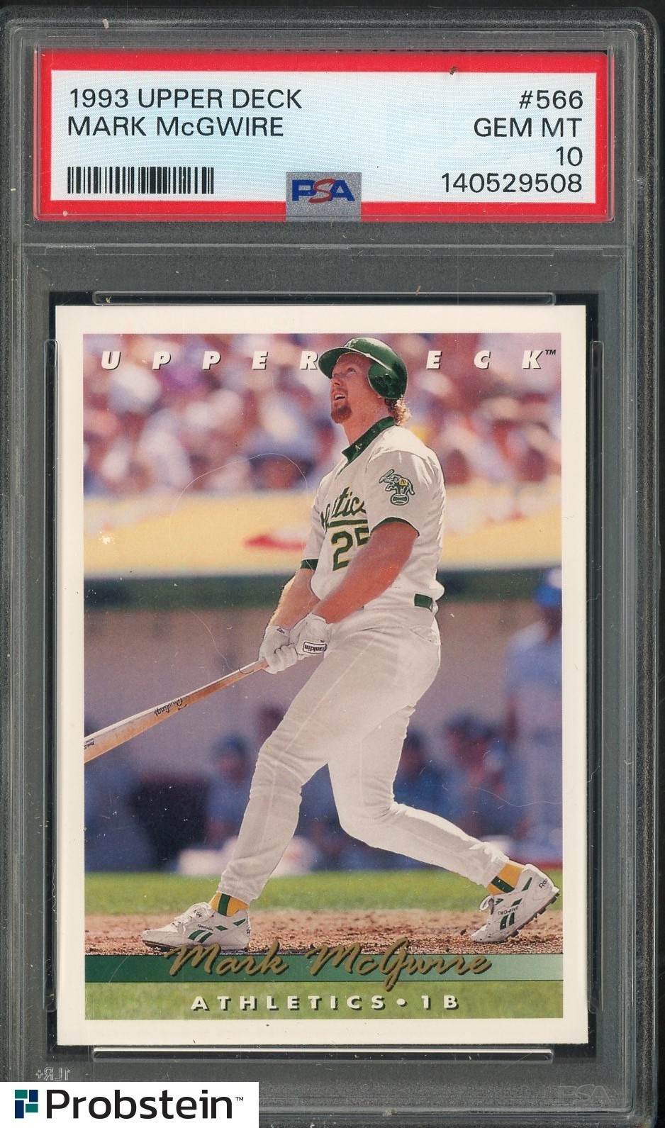 1993 Upper Deck #566 Mark McGwire PSA 10 A's view 1