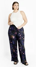 City Chic Women’s Plus Size L (20) Kira Print Pant In Etched Floral Black