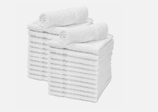 Pack of 12 Wash Cloths 100 Cotton Baby Soft Body Fabric White Extra Absorbent,