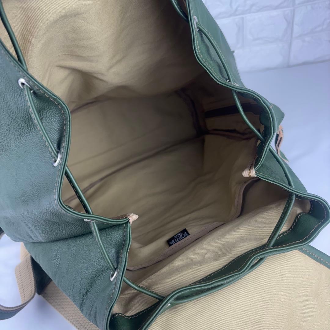 Porter Structure Leather Backpack Green Genuine L… - image 14