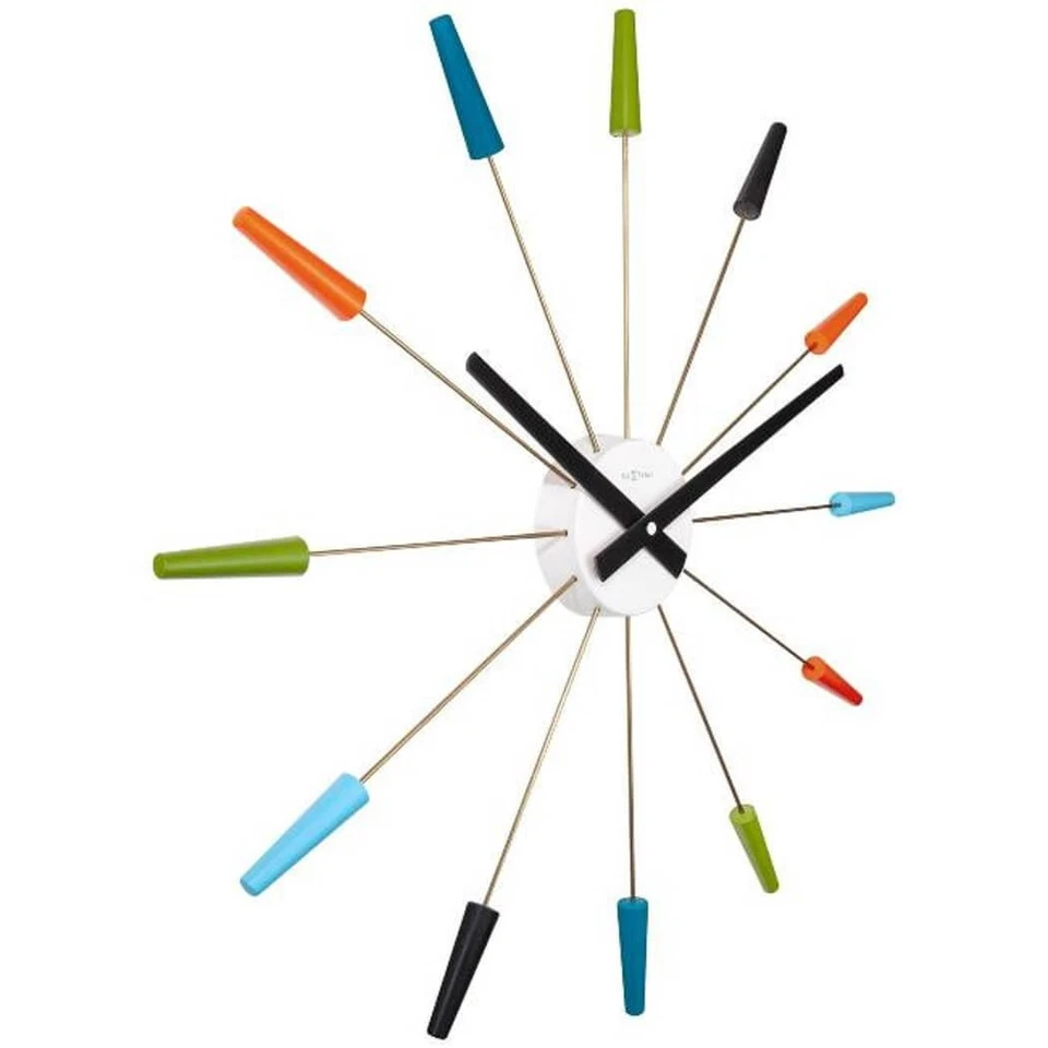 NeXtime Plug Inn Spoke Wall Clock, Vintage Multicolor - Image 2 of 3