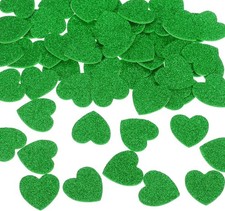 180Pcs Glitter Foam Stickers, Self-Adhesive Heart Shapes for Crafts, Green