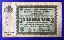 Munich Gendir Mountain Huts Saltworks 3 Million Mark 14.8.23 KN 5 Digit + 17mm Wide