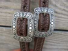 West 74 Dark Oil Leather 5/8" One Ear Vintage 31 Nickle Buckles Headstall