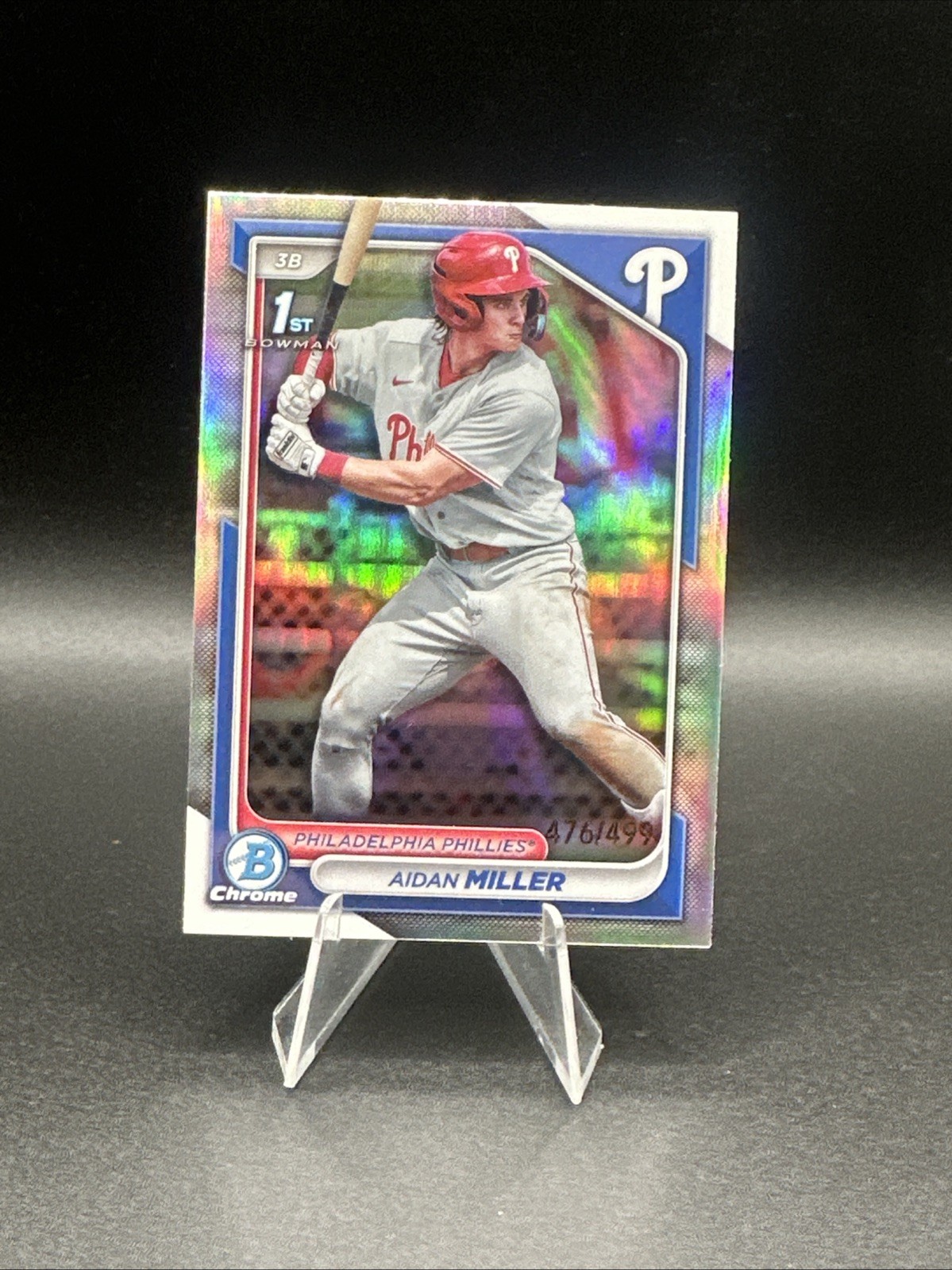 2024 Bowman Chrome Aidan Miller Chrome Refractor /499- Phillies #BCP-27