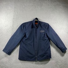 Vtg 80s Red Kap Work Jacket Men L Blue Quilted Lined Full Zip Utility 90s Rugged