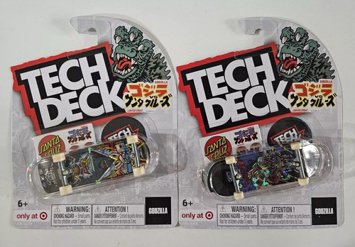 Tech Deck GODZILLA X SANTA CRUZ Fingerboard ULTRA RARE Natas Kaupas 2 SET NEW - Picture 1 of 4