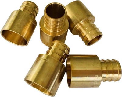 5-Pack EFIELD Barb Crimp Pex 3/4'' X 3/4'' Female Sweat Copper Adapter(Over the Co
