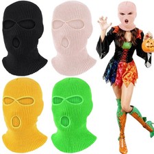 3 Hole Winter Balaclava Ski Mask Halloween Cosplay Robber Costume Knit Face Mask