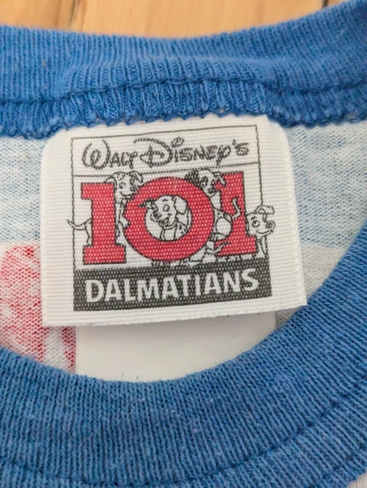 RARO Mameluco Vintage Disney 101 Dálmatas Rayas Azules Talla 2T Foto 2 de 4