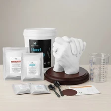 Large Hand Casting Kit for Couples & Families with Wood Plaque - Unique Keepsake