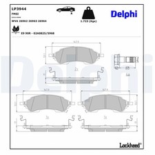 Für DELPHI LP3944 Brake Pad Set, disc brake ...