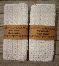 handmade crochet washcloths wash cloth spa bath reusable white USA made