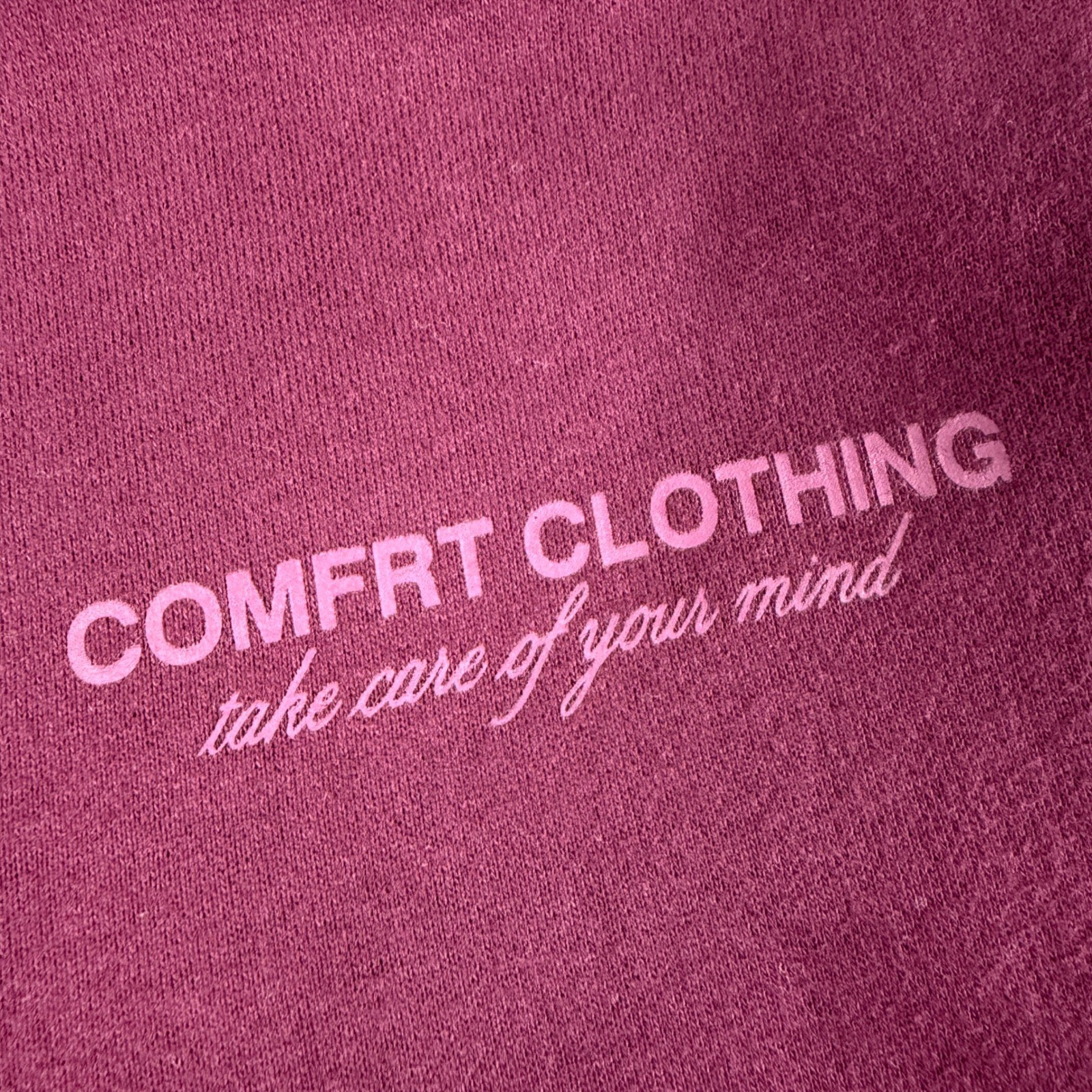 Comfrt Sweatpants Mens XL Maroon Fleece Lined Gratitude Take Care of Your Mind