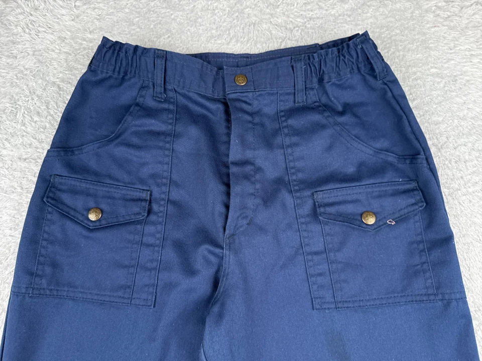 VINTAGE Boy Scout Pants Boys 8 Blue Cargo Cub Cotton Twill Elastic Waist 26x26 - Image 4 of 4
