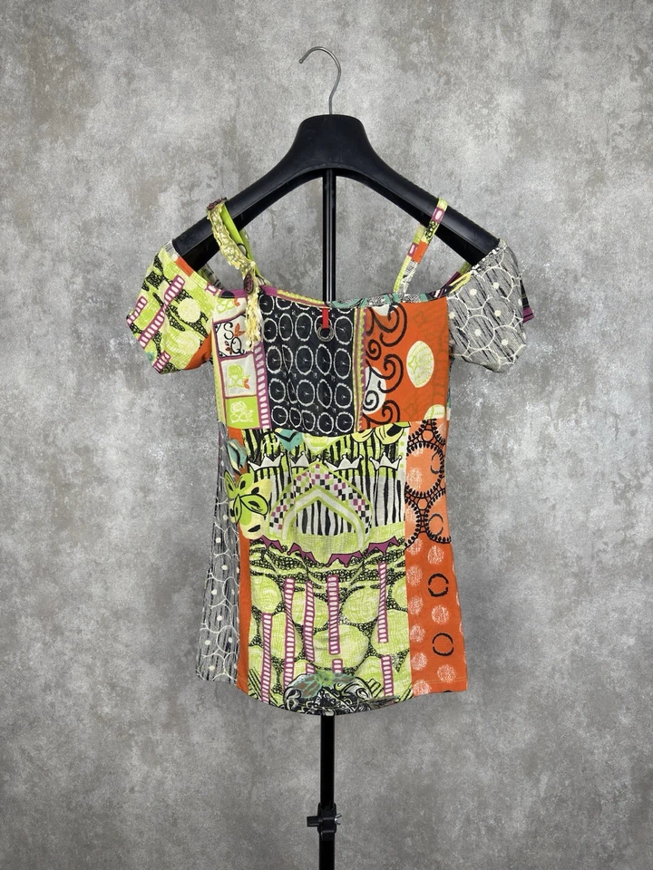 Save The Queen Top Multicolor Short Sleeve Womens Size M - Image 3 of 4