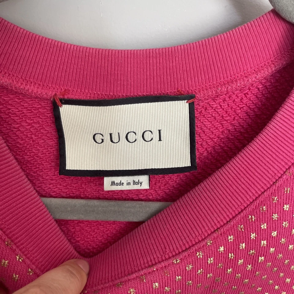 Sudadera Gucci Rosa Caliente Estampado SEGA® Estrellas Doradas Talla M Foto 2 de 4