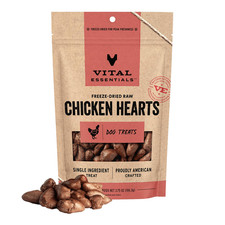 Vital Essentials Freeze Dried Raw Chicken Hearts Dog Treats Single Ingredient