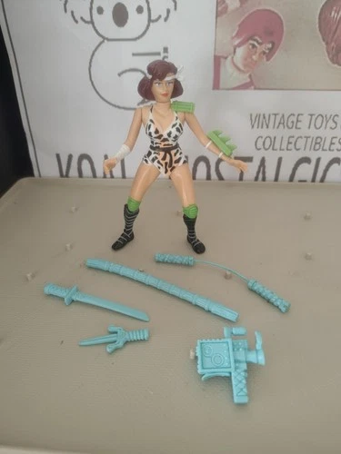 Vintage TMNT Ninja Turtles Figure APRIL NINJA NEWSCASTER 1992 COMPLETE