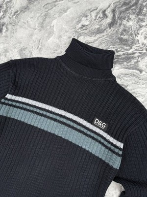 Vintage Dolce Gabbana Turtleneck Knit Ribbed Sweater 90s Y2K Men