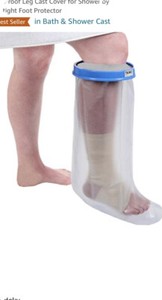 Adults Leg/ Foot Cast Cover Waterproof Shower and Bath 24" x 15" D1 PRE-OWNED