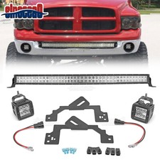 Bumper 3 Fog Pods Brackets 42 Led Light Bar Wire Kit For Dodge Ram 25003500