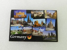 Cities Of Germany Postcard Metal Enamel Travel Souvenir Refrigerator Magnet VTG