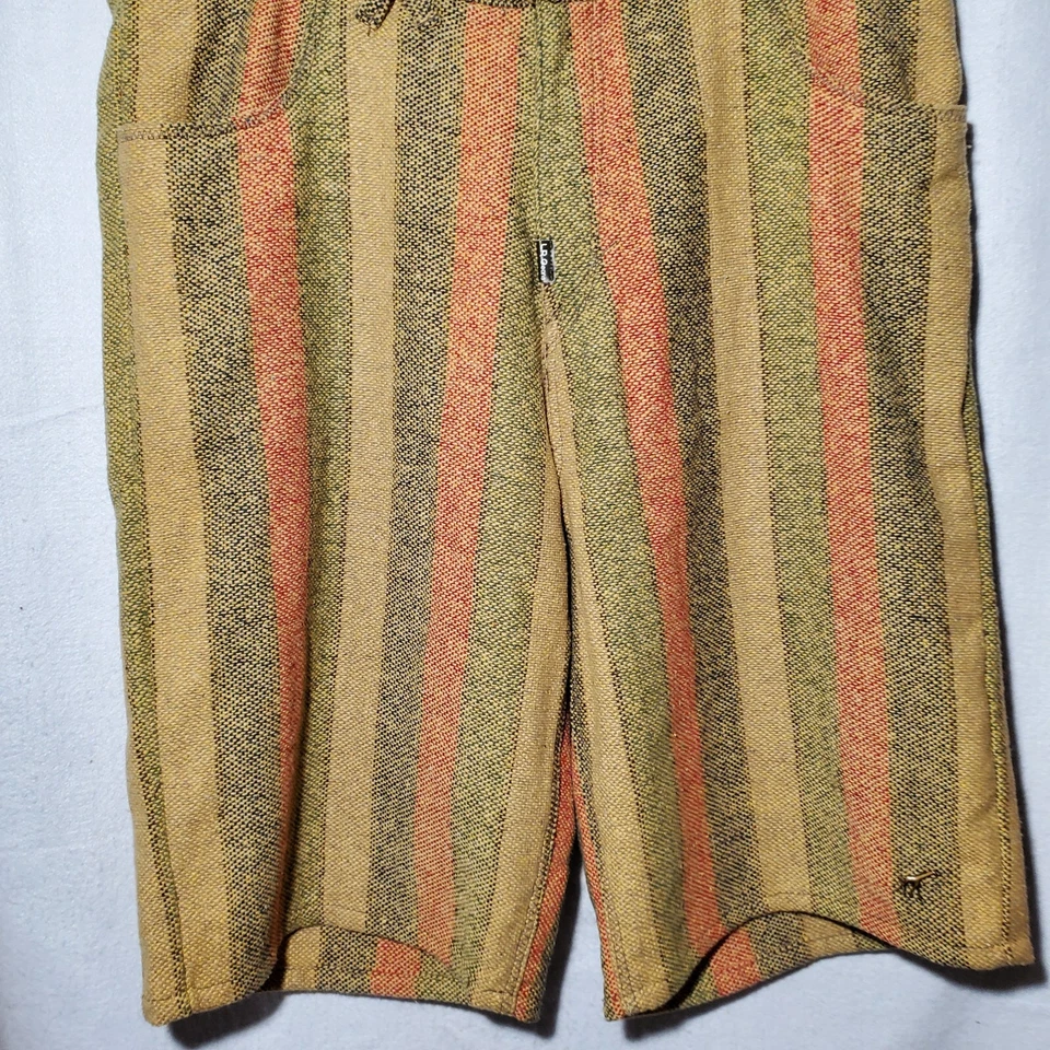 LR Geans Knit Shorts by LRG Adult size 40 Heavyweight Yellow Striped- Rare! - Imagem 3 de 4