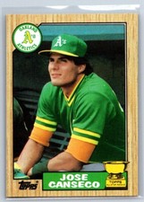 Jose Canseco - 1987 Topps #620 - Topps All-Star Rookie Gold Cup -  NR MINT (B3)