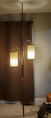 Vintage Retro MCM Tension Pole Light Fixture Lamp Foot Ceiling