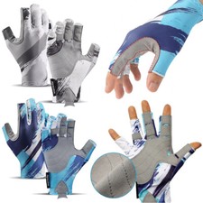 Fishing Fingerless Gloves Non-slip UV Protection Gloves Paddling Canoeing Rowing