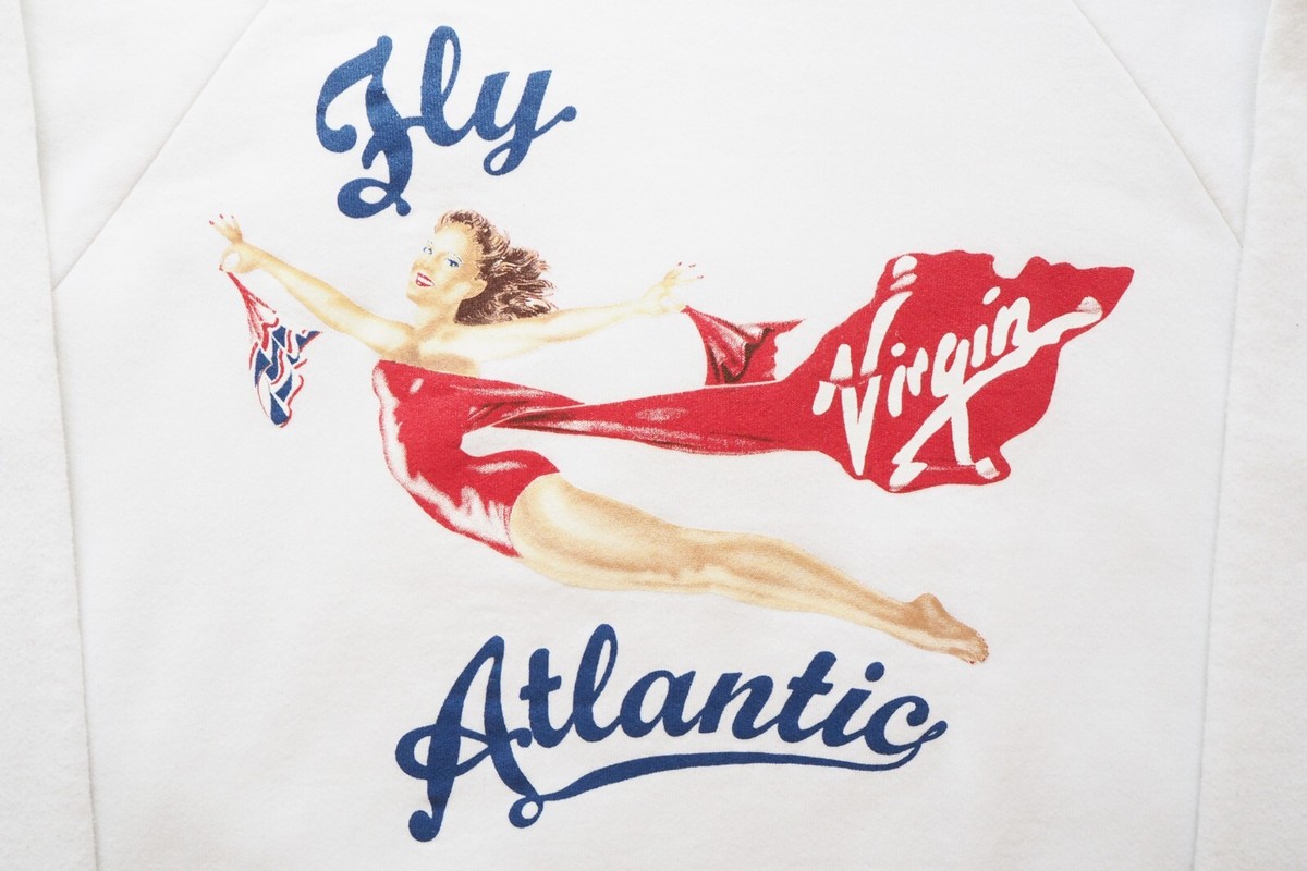 vintage VIRGIN FLY ATLANTIC Sweatshirt Princess Diana Size men's