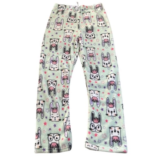 Princess Bunny Pajama Pants Womens Size Large Light Blue Soft Pajamas Drawstring