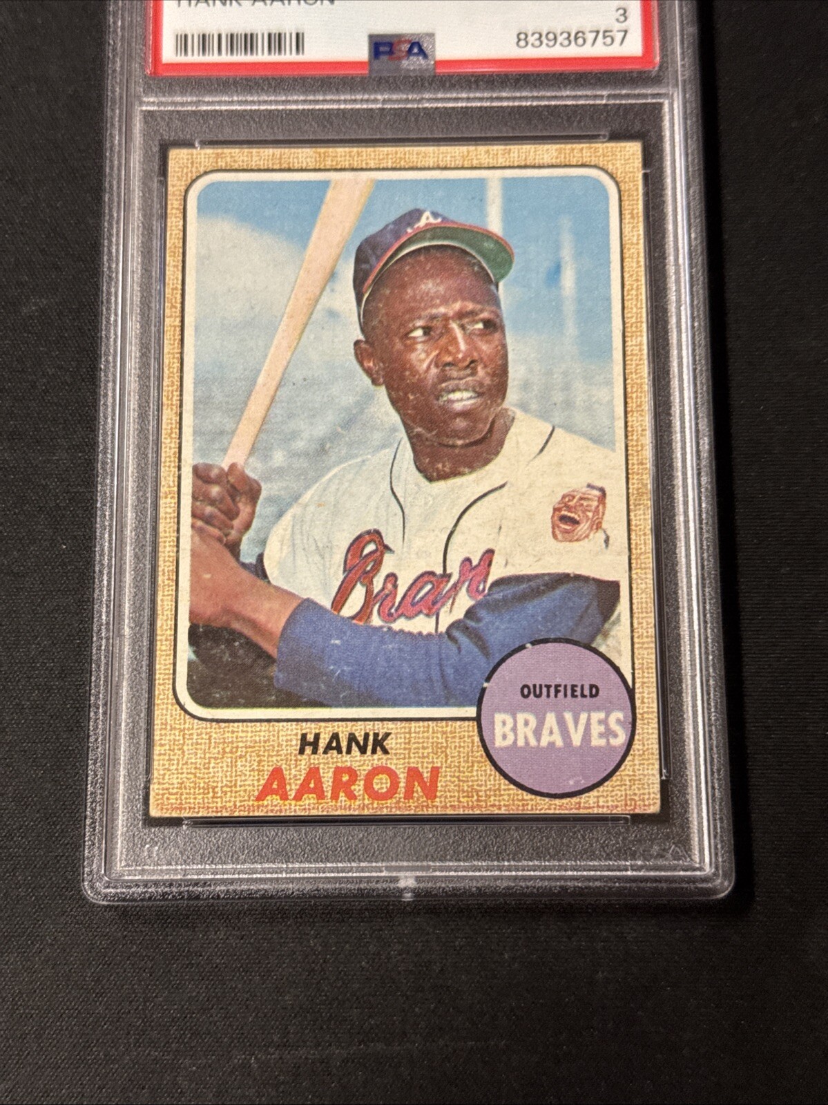 1968 Topps - #110 Hank Aaron PSA 3  ~ Awesome Centering