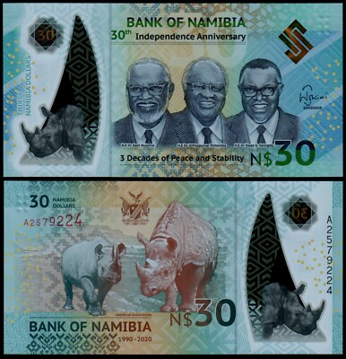 NAMIBIA 30 DOLLARS (P NEU) 2020 GEDENKAUSGABE POLYMER UNC