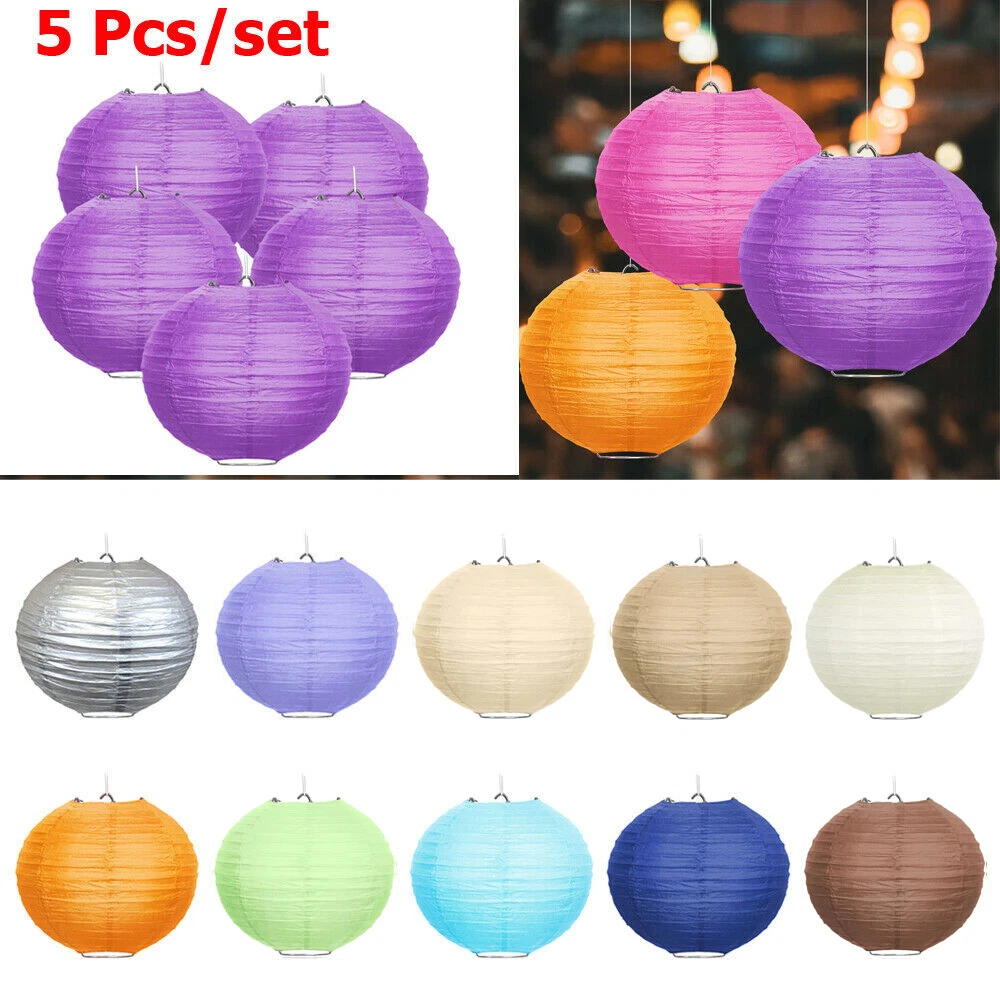 5 Pcs Paper Lantern Lamp Shade Decoration Wedding Birthday Party Festival 12