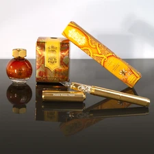 Ferris Wheel Plaited Gold Tress Ink & Aluminum Carousel Pen (F) Set