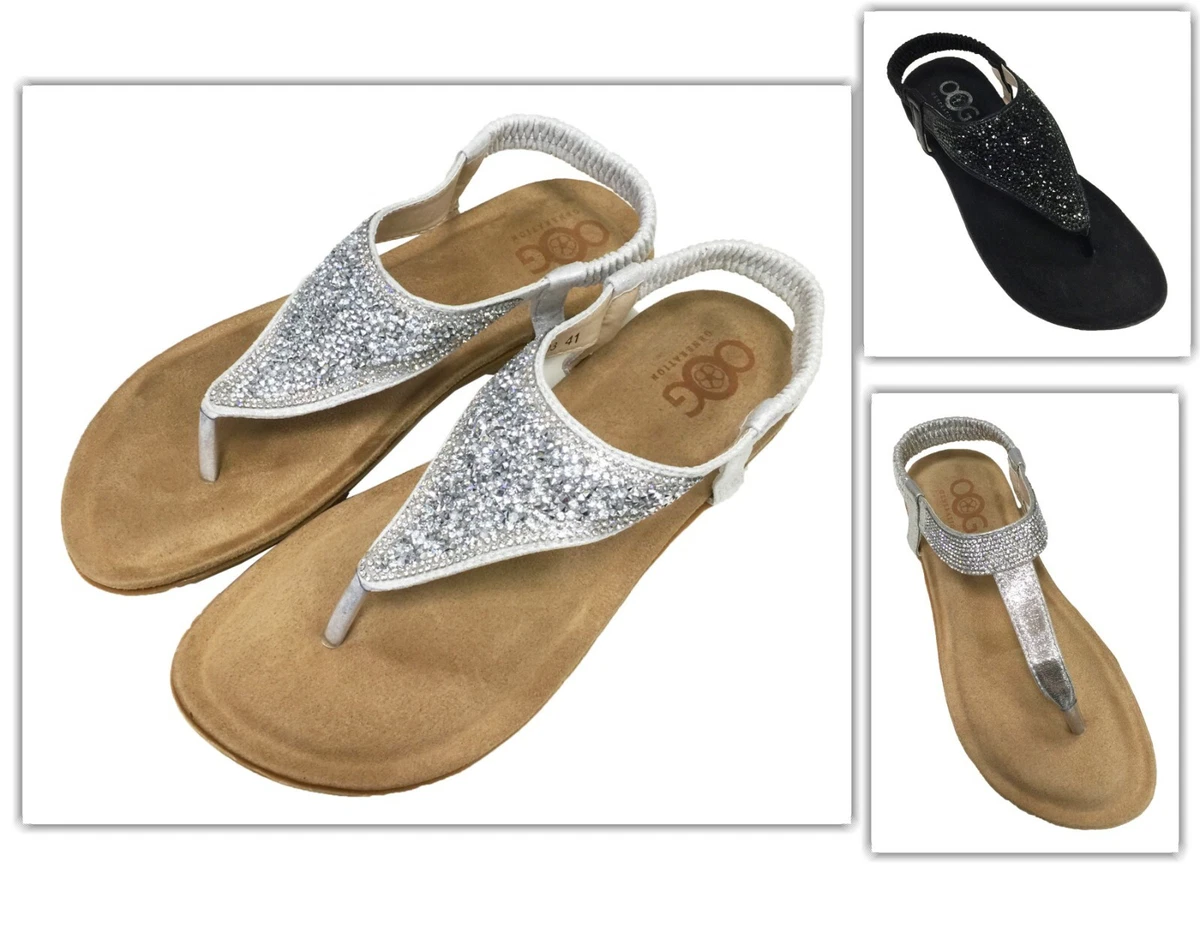 Summer Sandals Oog Rhinestone Stone Ladies Shoes Strap Sandals Anti slip
