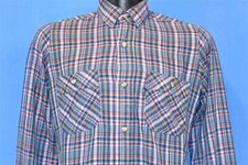 vintage 70s LEVIS YELLOW RED BLUE TAB TAG PLAID TAPERED BUTTON DOWN SHIRT S