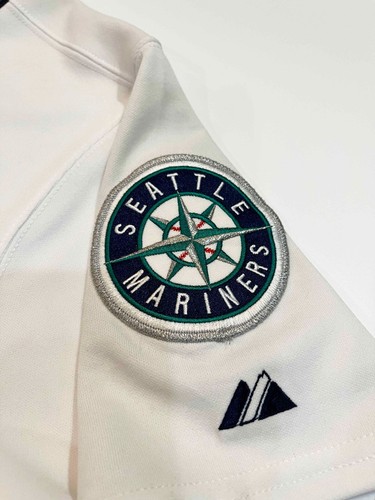 Majestic Authentic MLB Seattle Mariners BELTRE #5 Jersey Sz 44 White USA Sewn - 第 3/9 張圖片