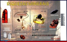 2828 BRAZIL 2001 JEWELRY, MINERALS, GEMSTONE, GEOLOGY, MI# B117 RHM B-123, MNH