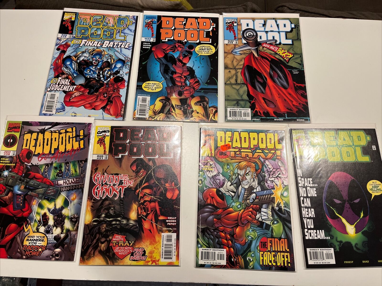 Deadpool 1997 Comic Higher Grade Run #19, 26, 28, 30, 31, 33, 40, Lot Of 7