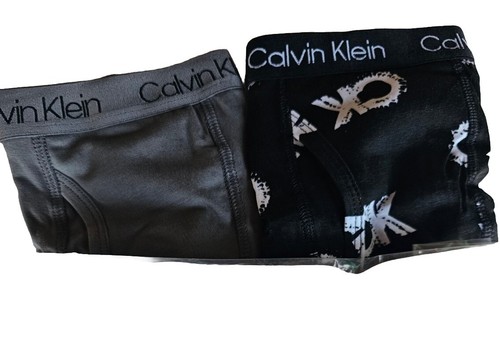 Calvin Klein boys boxer briefs M (8/10) Big Kids 2 Piece Black Slate Gray NEW - Picture 7 of 7