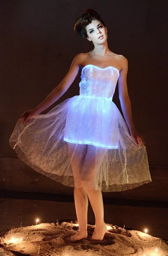 Led Luminous Fiber Optic Dress  Luminous Fiber Optic Fabric